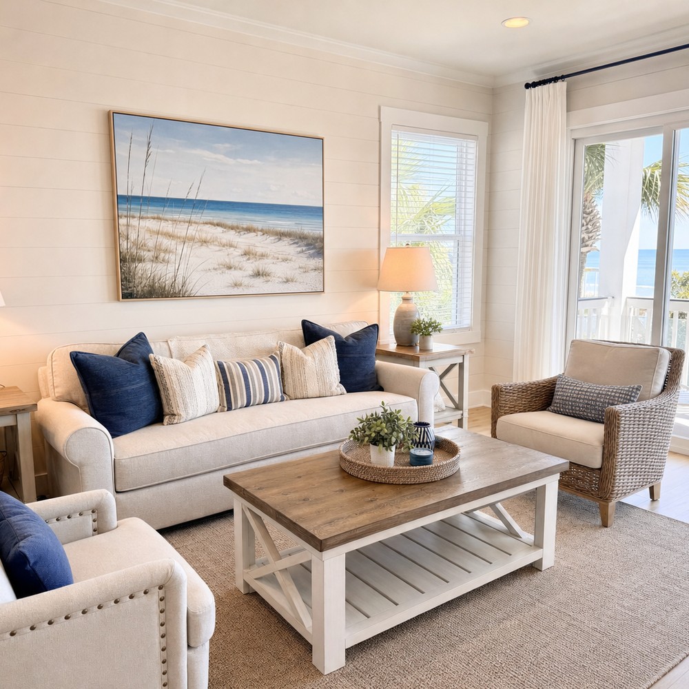 Living area ready for guests